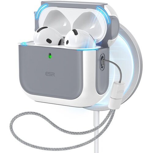 Etui na słuchawki ESR Orbit HaloLock MagSafe do Apple Airpods 4 Biały