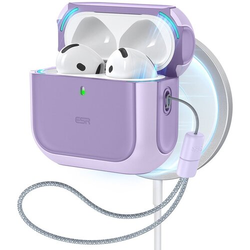 Etui na słuchawki ESR Orbit HaloLock MagSafe do Apple Airpods 4 Fioletowy