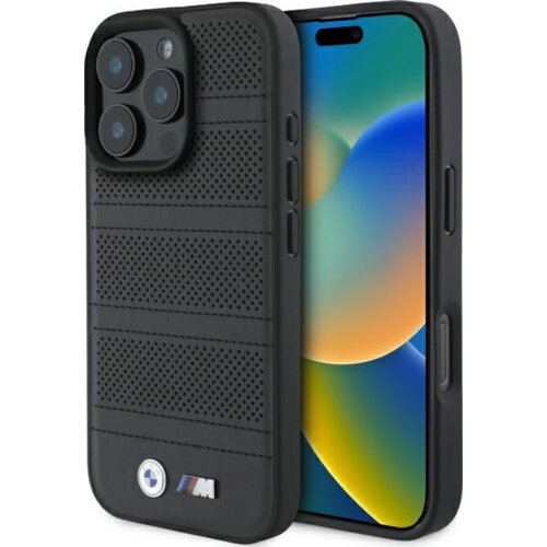 Etui BMW M Perforated And Stitched Line MagSafe do Apple iPhone 16 Pro Max Czarny