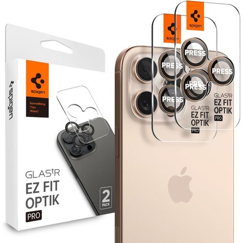 Nakładka na obiektyw SPIGEN Optik Pro Glas.Tr ”Ez Fit” do Apple iPhone 16 Pro/16 Pro Max Tytan Pustynny