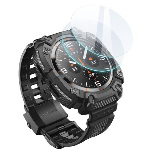 Pasek SUPCASE Iblsn Armorbox do Samsung Galaxy Watch Ultra (47mm) Czarny + szkło