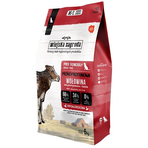 Karma dla psa WIEJSKA ZAGRODA Wołowina M/L 6 kg