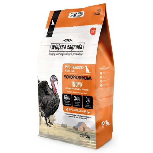 Karma dla psa WIEJSKA ZAGRODA Indyk S/M 6 kg
