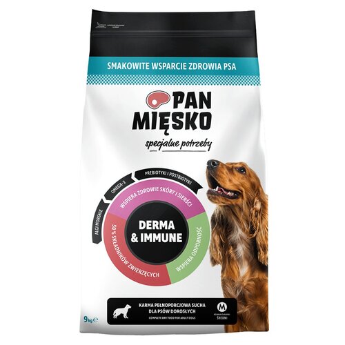 Karma dla psa PAN MIĘSKO Specjalne potrzeby Derma & Immune Chrupki M 9 kg