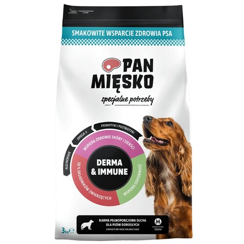 Karma dla psa PAN MIĘSKO Specjalne potrzeby Derma & Immune Chrupki M 3 kg