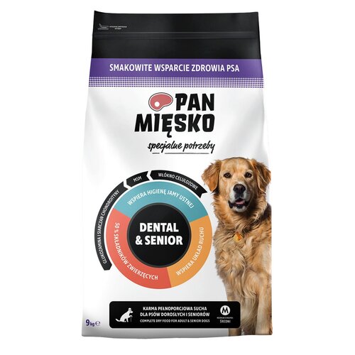Karma dla psa PAN MIĘSKO Specjalne potrzeby Dental & Senior Chrupki M 9 kg