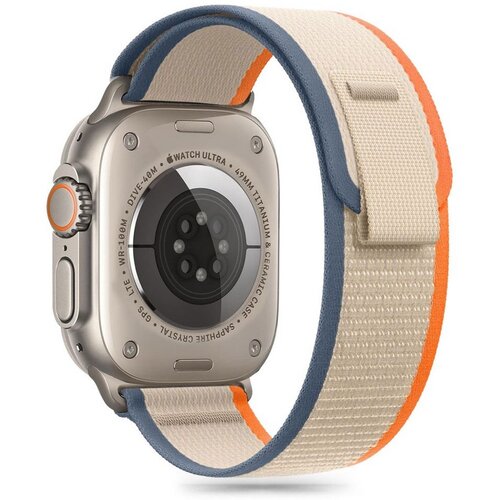 Pasek TECH-PROTECT Nylon Stripe do Apple Watch 6/7/8/9/10/SE/Ultra 1/2 (44/45/46/49mm) Beżowo-pomarańczowy