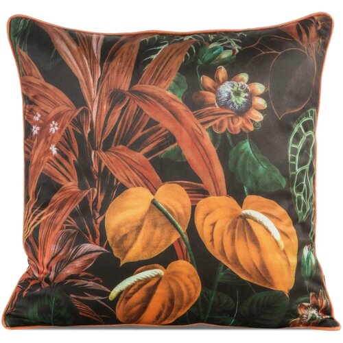 Poszewka EUROFIRANY Velvet 104 45 x 45 cm Czarno-pomarańczowy