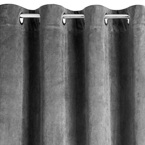 Zasłona EUROFIRANY Pierre 140 x 250 cm Stalowy