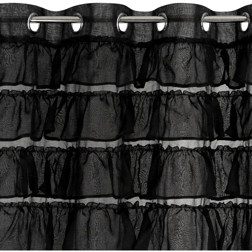 Firana gotowa EUROFIRANY Aura 140 x 250 cm Czarny