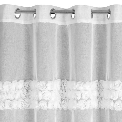 Firana gotowa EUROFIRANY Rosalie 140 x 250 cm Biały