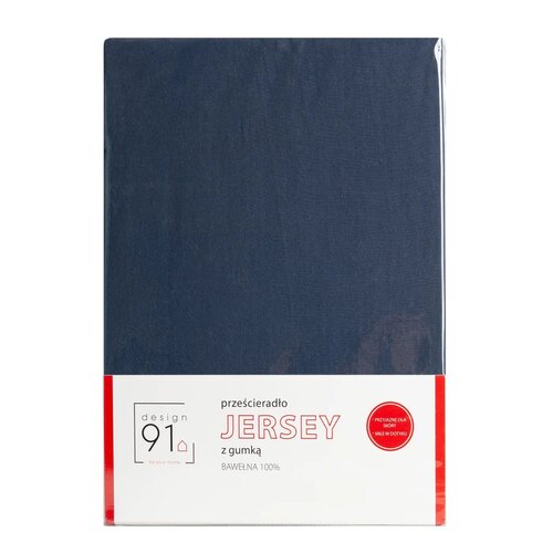 Prześcieradło EUROFIRANY Design 91 393158 Jersey 180 x 200 cm Granatowy