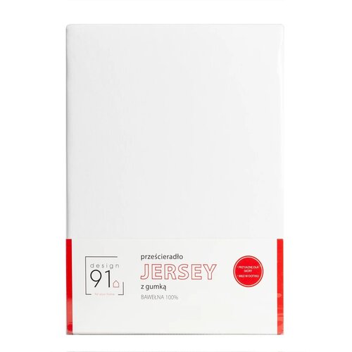 Prześcieradło EUROFIRANY Design 91 397053 Jersey 180 x 200 cm Biały