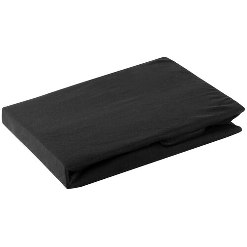 Prześcieradło EUROFIRANY Jersey D91 z gumką 220 x 200 cm Czarny