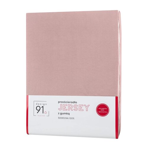 Prześcieradło EUROFIRANY Design 91 397104 Jersey 180 x 200 cm Pudrowy róż