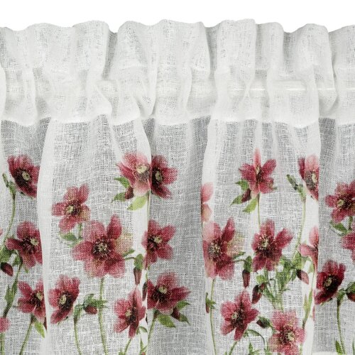 Firana gotowa EUROFIRANY Isa 150 x 30 cm Biało-bordowy