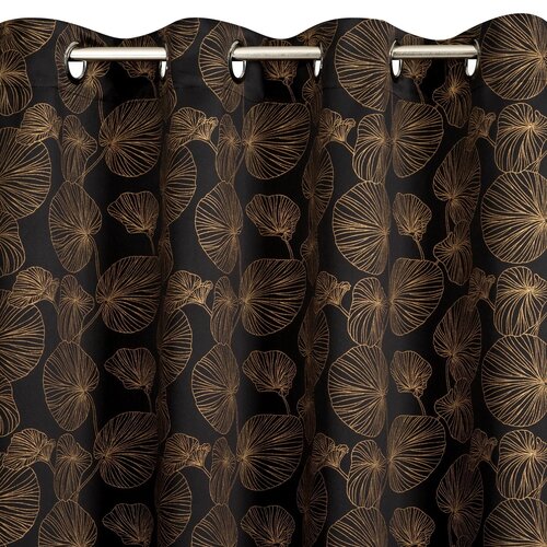 Zasłona EUROFIRANY Marigold 140 x 250 cm Czarno-złoty