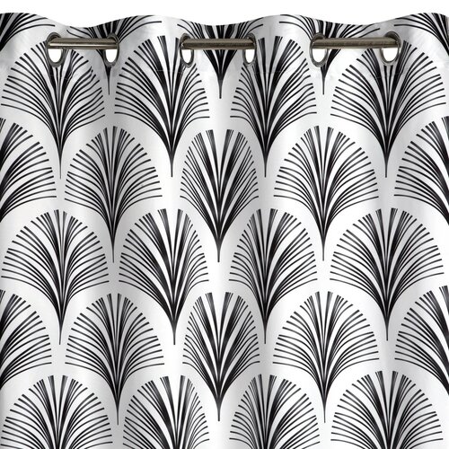 Zasłona EUROFIRANY Karin 140 x 250 cm Biało-czarny