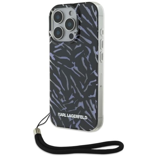 Etui KARL LAGERFELD Zebra With Cord do Apple iPhone 16 Pro Fioletowy