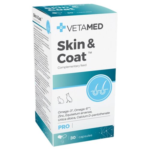 Suplement dla psa i kota VETAMED Skin & Coat (30 kapsułek)