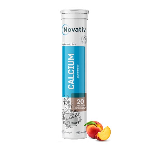 Wapń NOVATIV Calcium Brzoskwiniowy (20 tabletek)