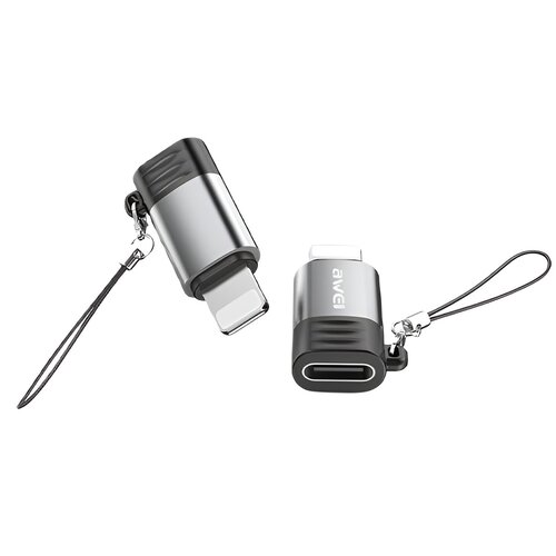 Adapter USB-Typ C - Lightning AWEI A11 Szaro-czarny