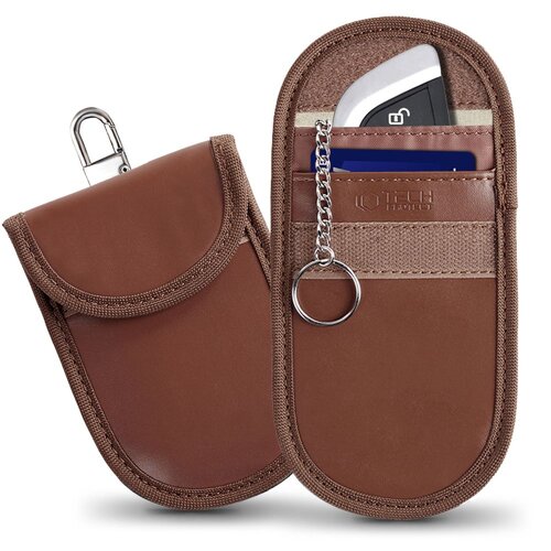 Etui z ochroną RFID na kluczyki TECH-PROTECT KLR100 Keyless RFID Signal Blocker Case Brązowy