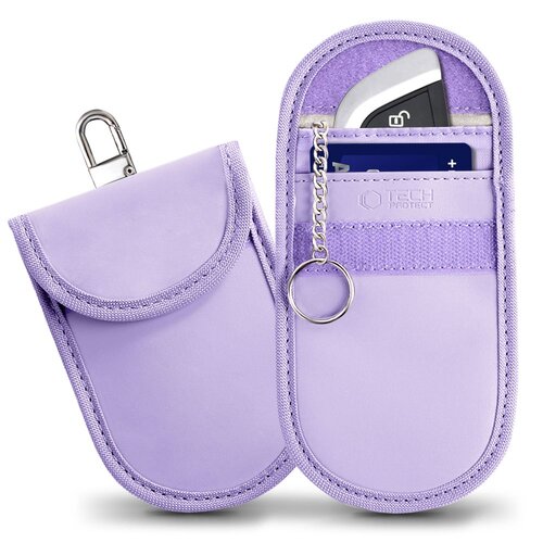 Etui z ochroną RFID na kluczyki TECH-PROTECT KLR100 Keyless RFID Signal Blocker Case Fioletowy