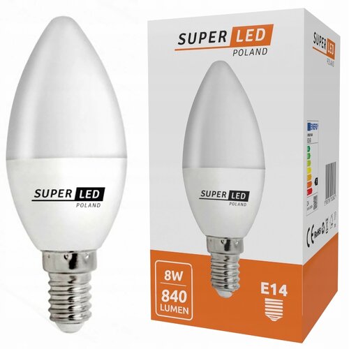 Żarówka LED SUPERLED E14 8W Biała Neutralna