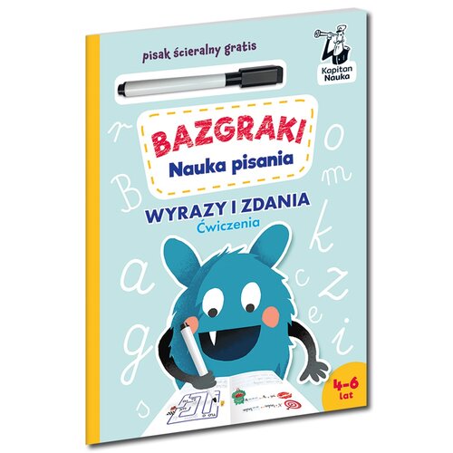 Książka z zadaniami Bazgraki Nauka pisania Wyrazy i zdania Ćwiczenia (miękka okładka)