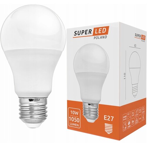 Żarówka LED SUPERLED E27 10W Biała Neutralna