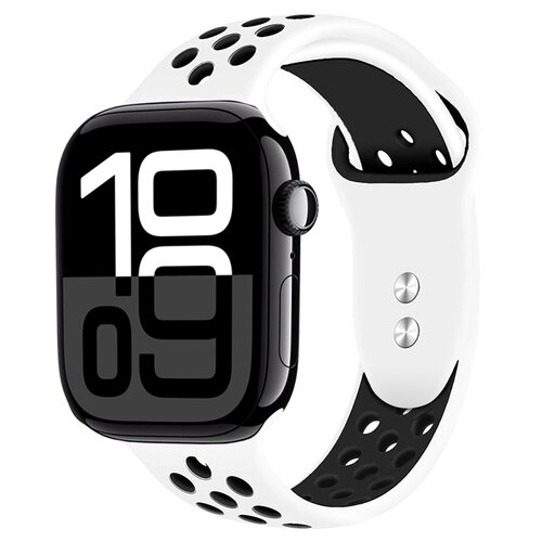 Pasek CRONG Duo Sport do Apple Watch (44/45/46/49mm) Biało-czarny