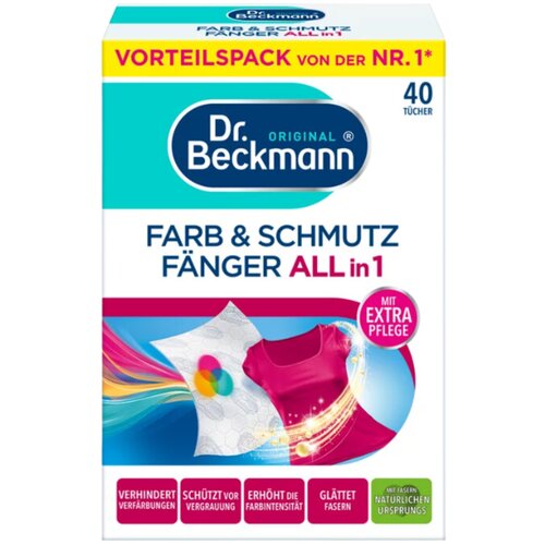 Chusteczki do prania DR BECKMANN 3w1 wyłapujące kolor i brud (40 sztuk)