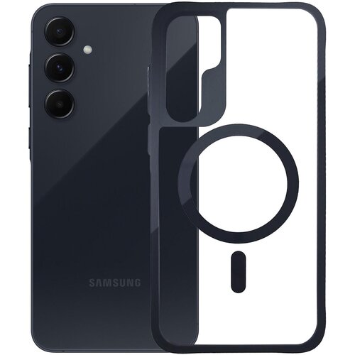 Etui 3MK Satin Armor MagCase do Samsung Galaxy S25 Przezroczysto-czarny