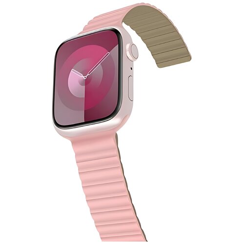 Pasek ARAREE Silicone Link do Apple Watch 2/3/4/5/6/7/8/9/10/SE/SE 2/SE 2022 (42/44/45/49mm) Różowo-zielony