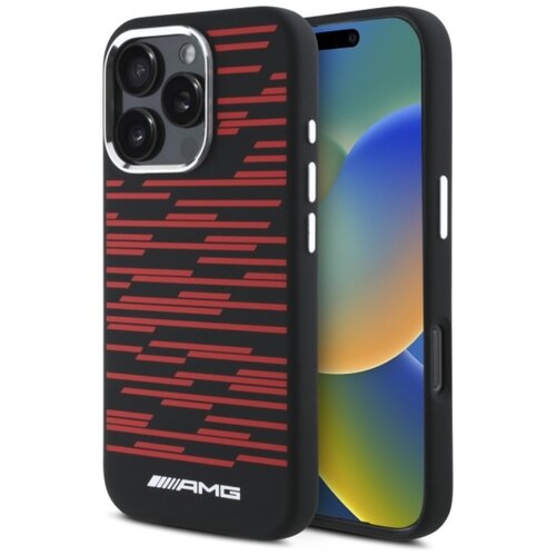 Etui AMG Silicone Graphics MagSafe do Apple iPhone 16 Pro Czarny