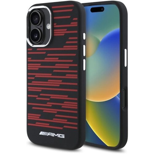 Etui AMG Silicone Graphics MagSafe do Apple iPhone 16 Czarny