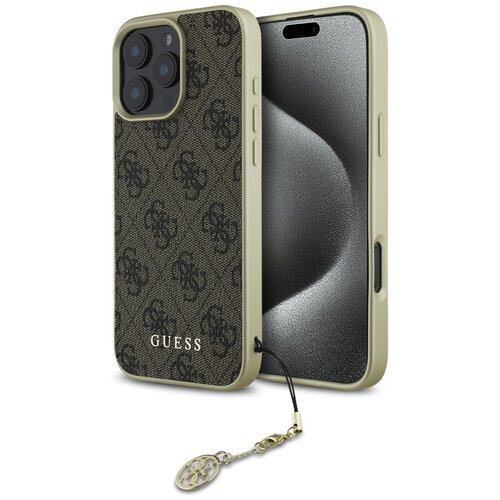 Etui GUESS 4G Charms Collection do Apple iPhone 16 Pro Max Brązowy