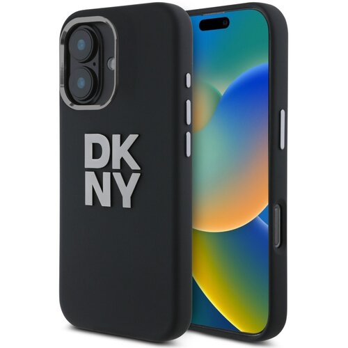 Etui DKNY Liquid Silicone Metal Logo do Apple iPhone 16 Czarny
