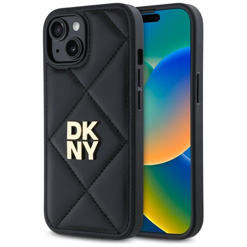 Etui DKNY Quilted Stack Logo do Apple iPhone 15 Plus Czarny