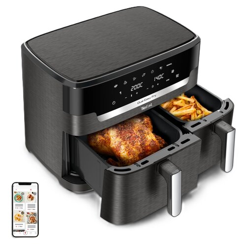 Air Fryer Frytkownica beztłuszczowa TEFAL Dual Easy Fry XXL EY942HE0 z podwójnym koszem