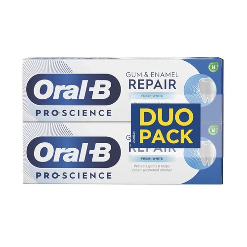 Pasta do zębów ORAL-B Pro-Science Gum & Enamel Repair Fresh White 75 ml 2 szt. (Odbudowa szkliwa, wybielająca)