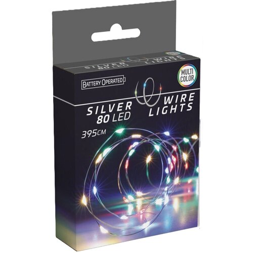 Lampki drucik CHRISTMAS DECORATION 80 LED Multicolor Bateryjne