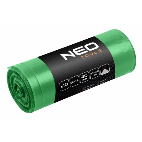 Worki na śmieci NEO TOOLS 200L (10 sztuk) Zielony