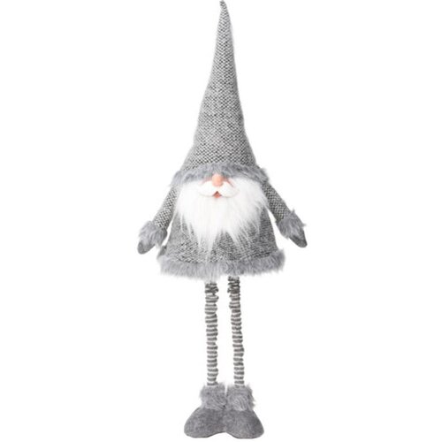 Mikołaj CHRISTMAS DECORATION na teleskopowych nogach 100 cm Srebrny