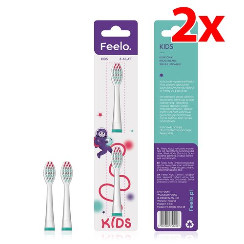 Oryginalna końcówka szczoteczki FEELO Kids FK.BH.010.TRS.1-2 (2 szt.) (Miękkie włókna)