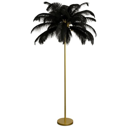 Lampa podłogowa EUROFIRANY Feri 432983 Czarno-złoty wysokość 180 cm