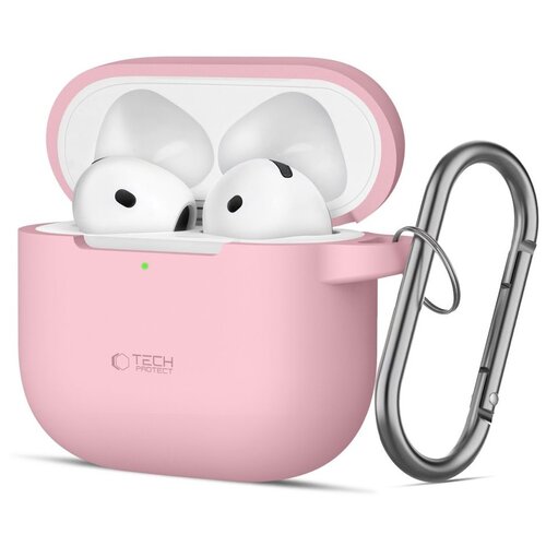 Etui na słuchawki TECH-PROTECT Silicone Hook do Apple Airpods 4 Różowy