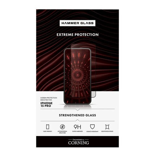 Szkło hartowane HAMMER GLASS Corning do Apple iPhone 15 Pro