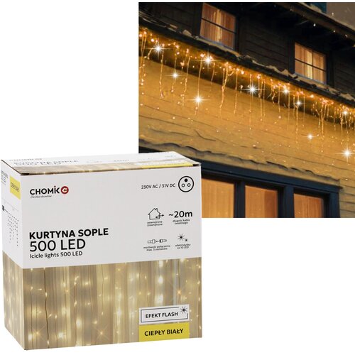 Kurtyna LED EXTRALINK 9881 Sople 20 m Sieciowe
